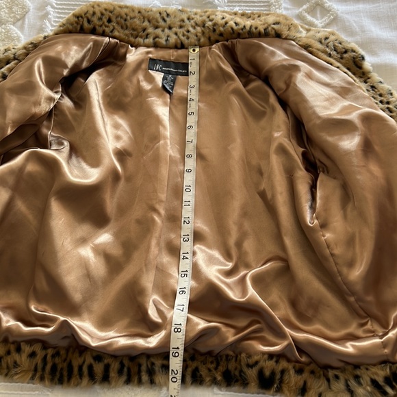Faux fur leopard jacket by INC - Picture 8 of 10